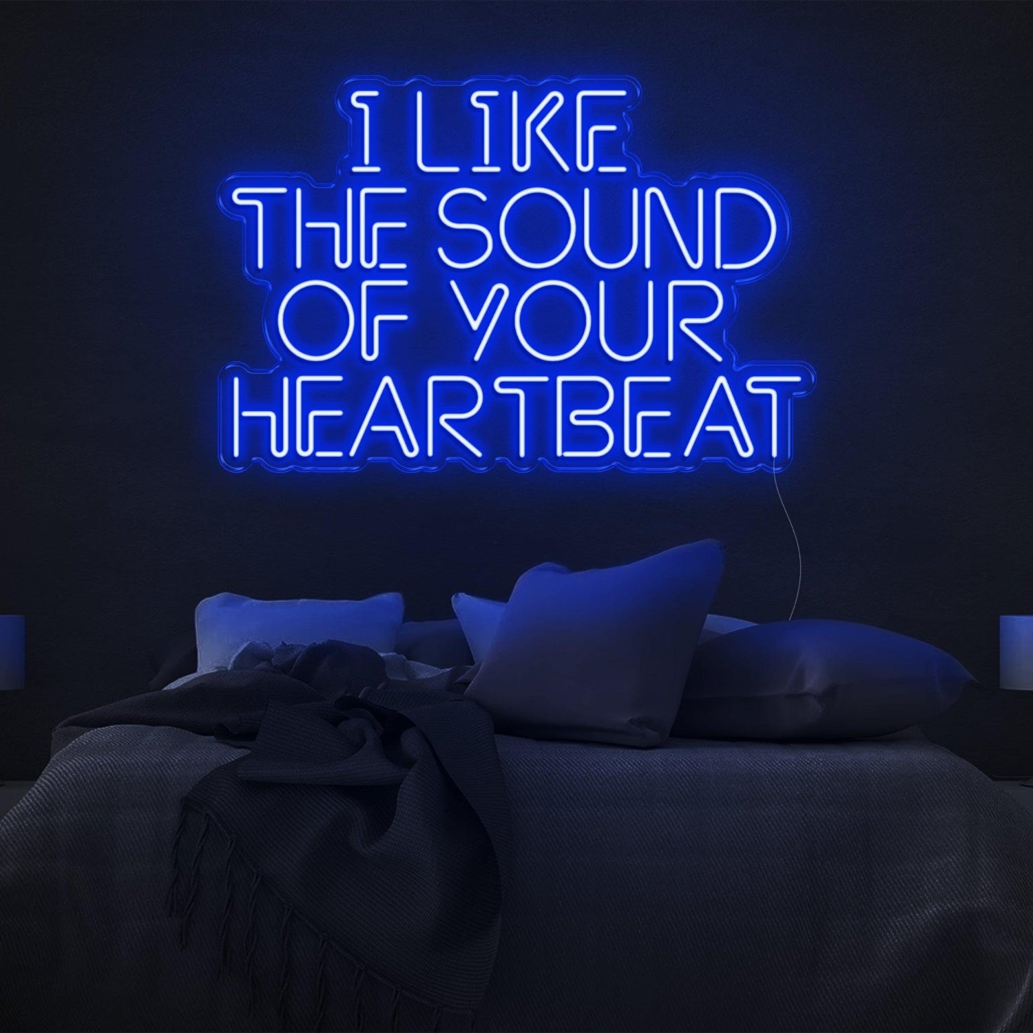 I Like The Sound Of Your Heartbeat Teal Blue Led Neon Sign For Bedroom Decor | Shineneon