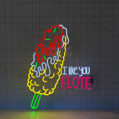 I Like You Elote Led Neon Sign Elote Corn Mexican Led Neon Sign | Shineneon