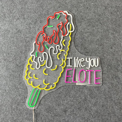 I Like You Elote Led Neon Sign Elote Corn Mexican Led Neon Sign | Shineneon