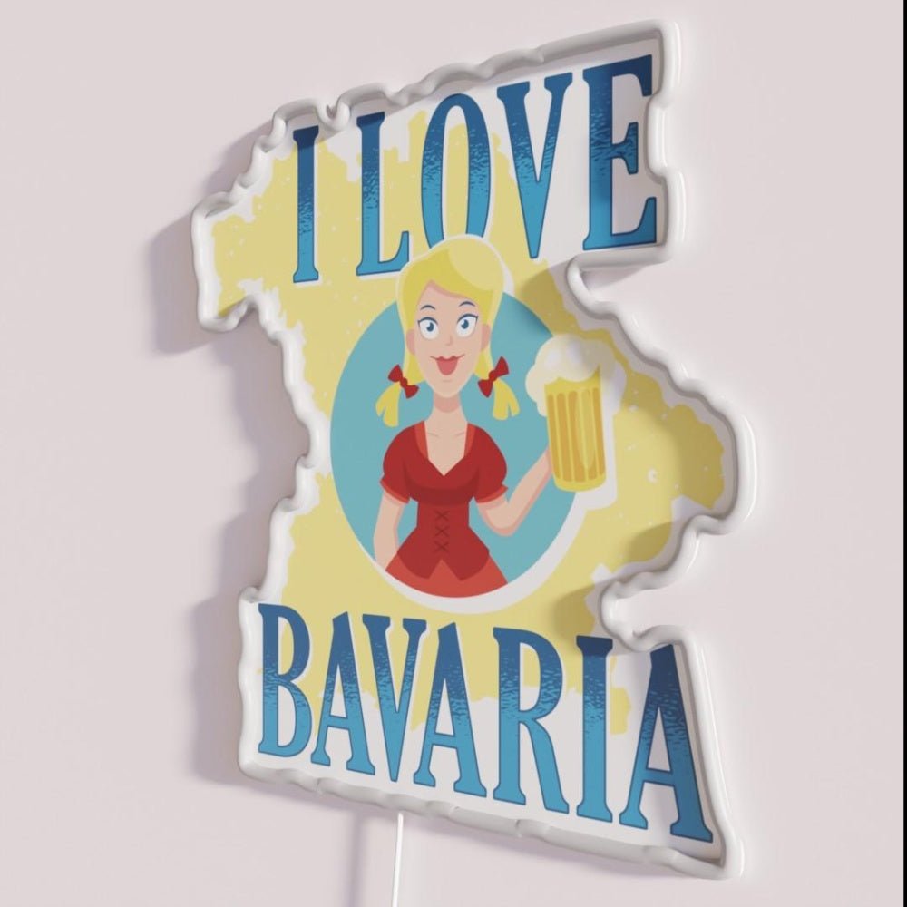 I Love Bavaria Munich Beer Mug Rgb Led Neon Sign - Shineneon
