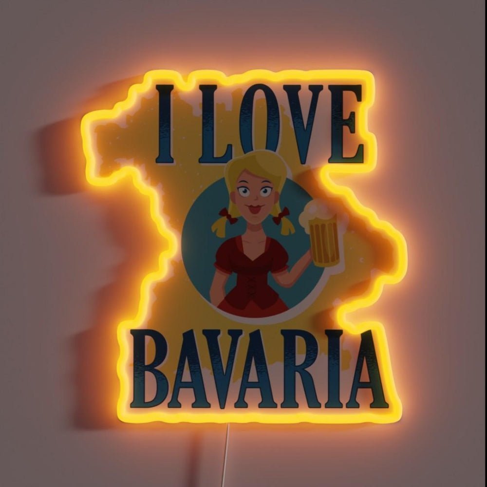 I Love Bavaria Munich Beer Mug Rgb Led Neon Sign - Shineneon