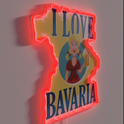 I Love Bavaria Munich Beer Mug Rgb Led Neon Sign - Shineneon