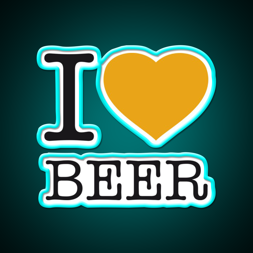 I Love Beer Bar Decor Led Neon Sign Rgb Color - Size and dimension reference