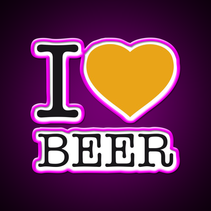I Love Beer Bar Decor Led Neon Sign Rgb Color - Neon sign mounted on wall in room