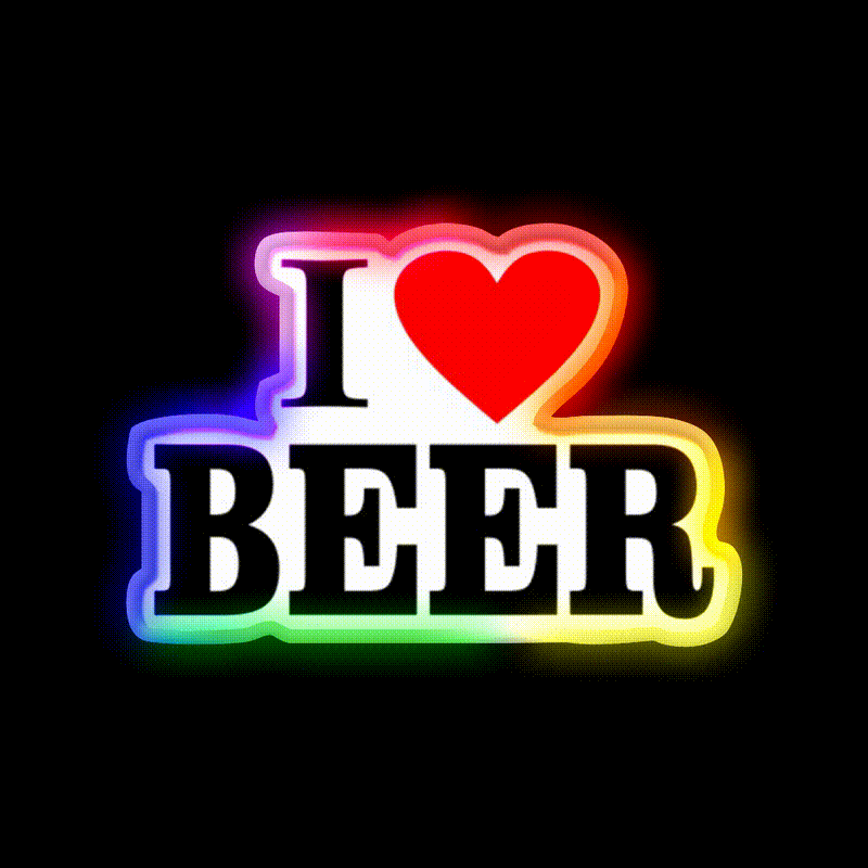 I Love Beer Bar Decor Led Neon Sign Wall Art Rgb Color - LED neon sign close-up detail