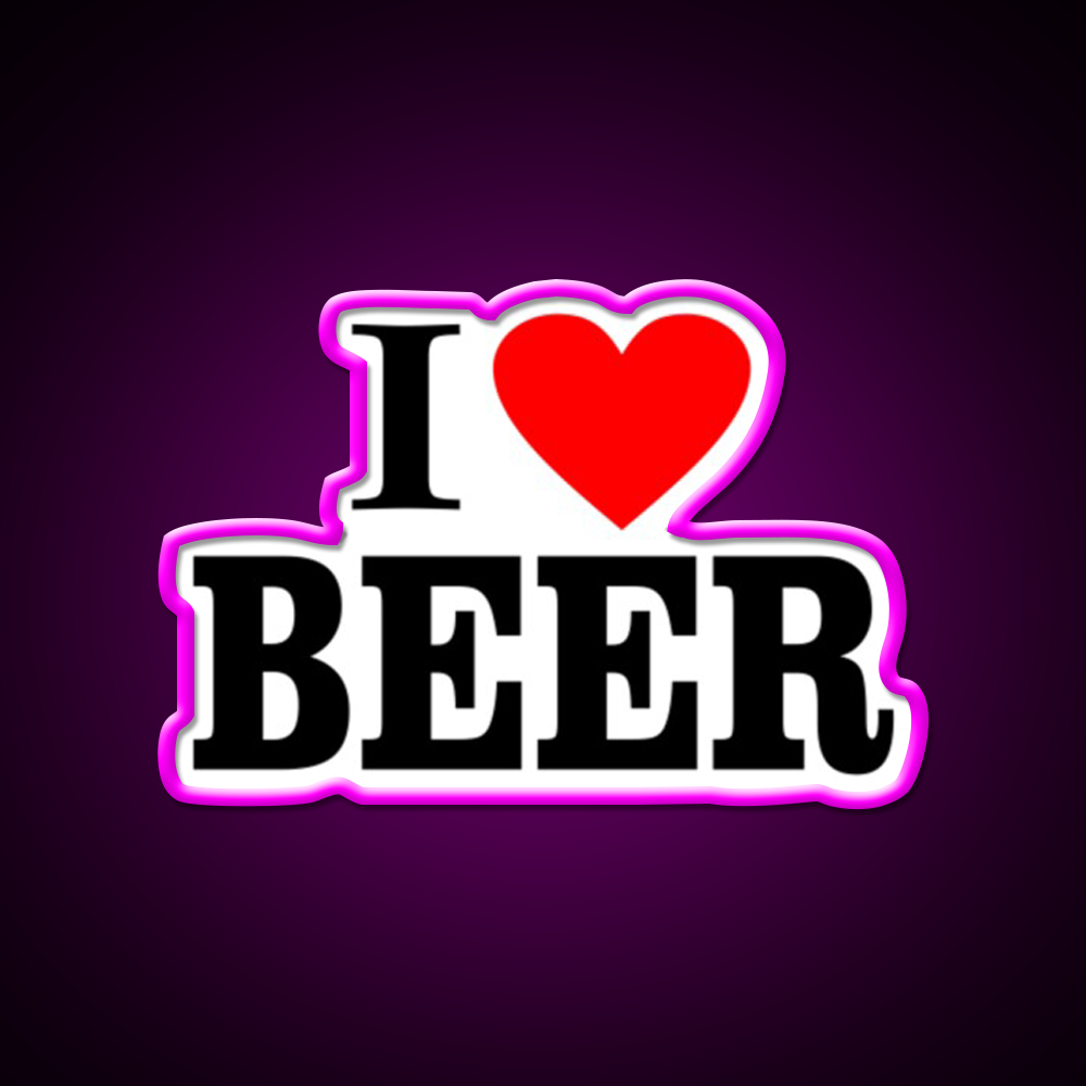 I Love Beer Bar Decor Led Neon Sign Wall Art Rgb Color - Neon sign mounted on wall in room