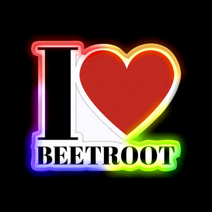 I Love Beetroot Snack Food Led Neon Sign Rgb Color - LED neon sign close-up detail
