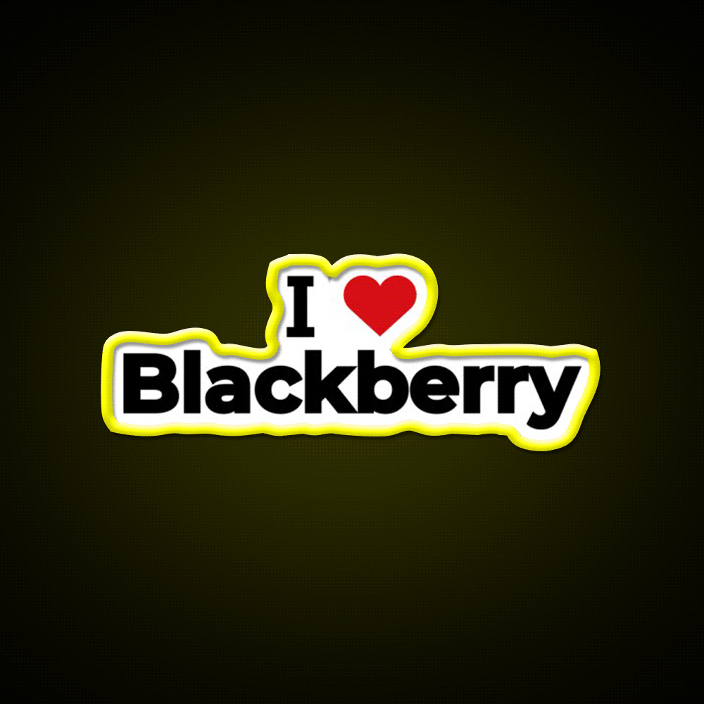 I Love Blackberry Snack Food Led Neon Sign Rgb Color - Custom LED neon sign front view
