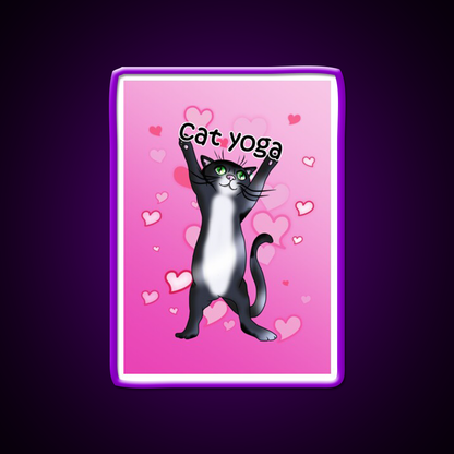 I Love Cat Yoga Led Neon Sign For Wellness Space Rgb Color