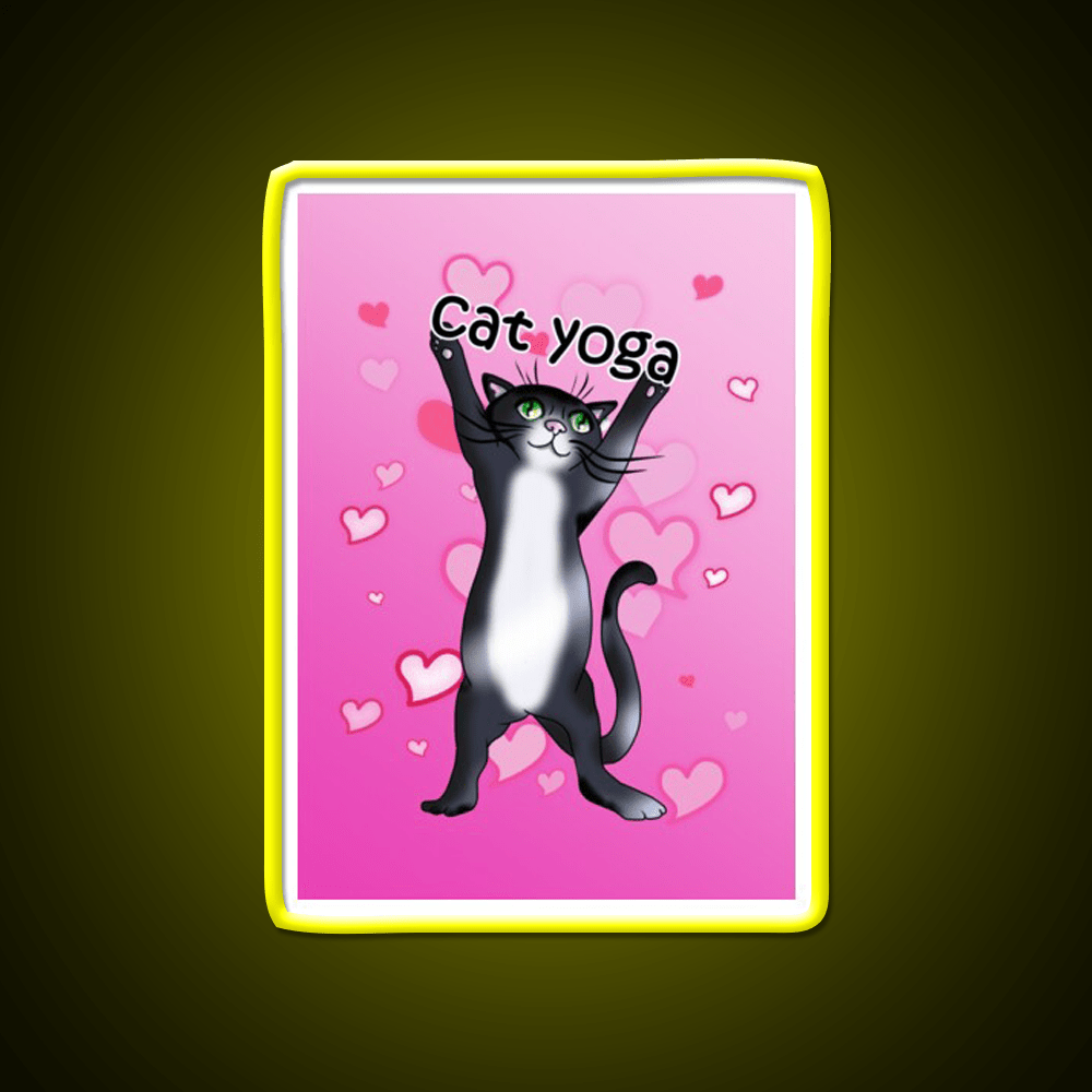 I Love Cat Yoga Led Neon Sign For Wellness Space Rgb Color - Shineneon