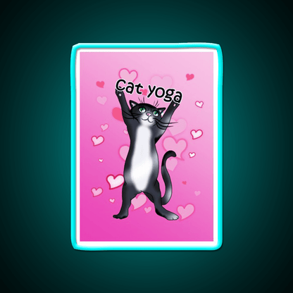 I Love Cat Yoga Led Neon Sign For Wellness Space Rgb Color - Shineneon