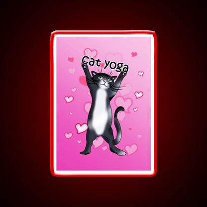 I Love Cat Yoga Led Neon Sign For Wellness Space Rgb Color - Shineneon