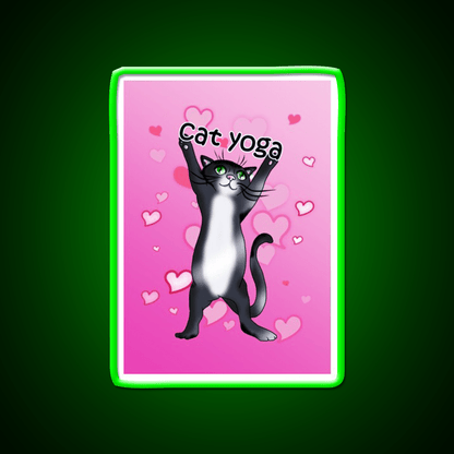 I Love Cat Yoga Led Neon Sign For Wellness Space Rgb Color - Shineneon