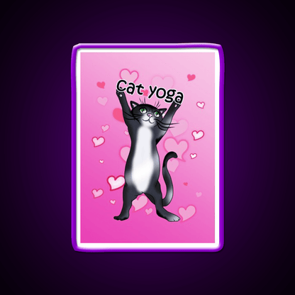 I Love Cat Yoga Led Neon Sign For Wellness Space Rgb Color - Shineneon