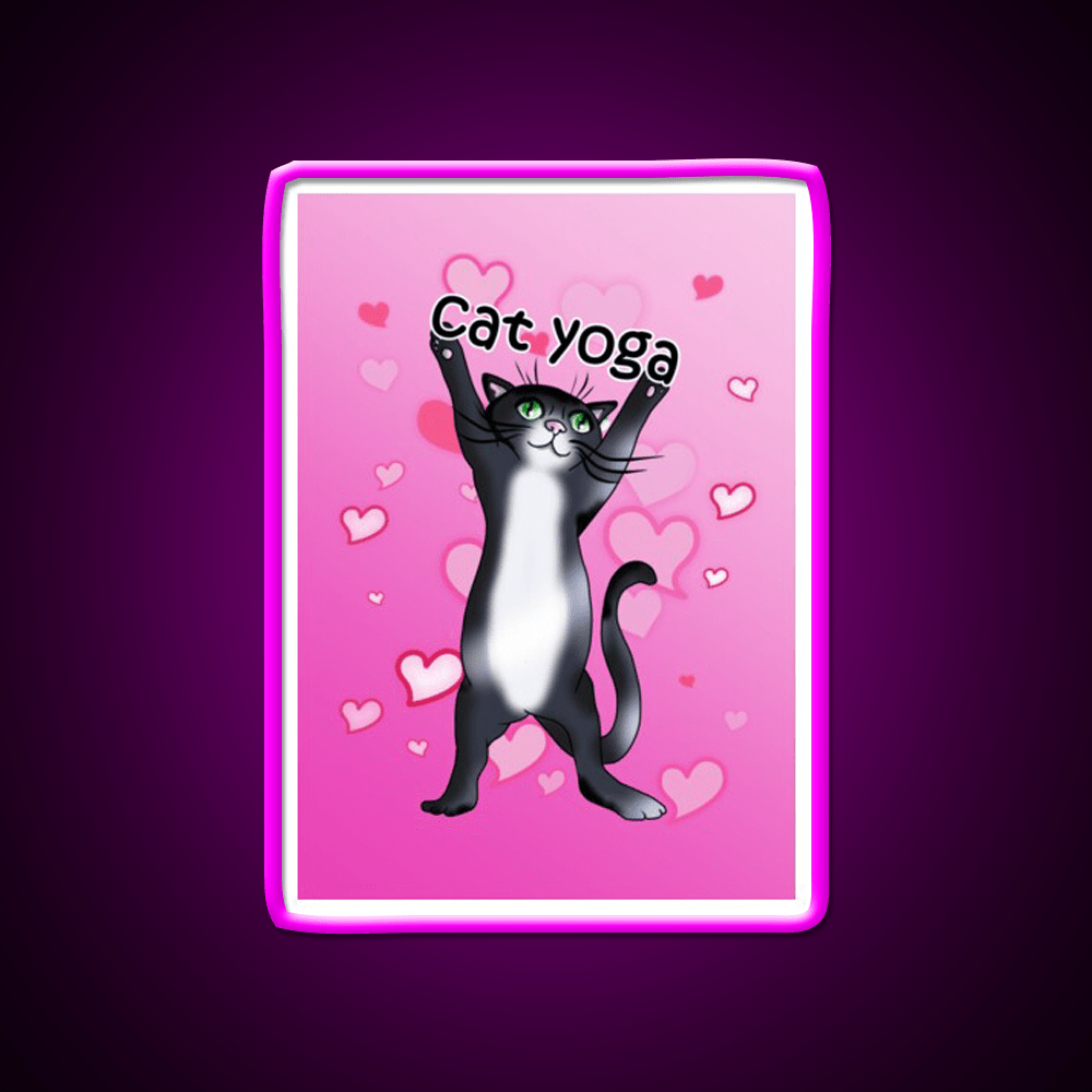 I Love Cat Yoga Led Neon Sign For Wellness Space Rgb Color - Shineneon