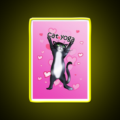 I Love Cat Yoga Led Neon Sign For Wellness Space Rgb Color