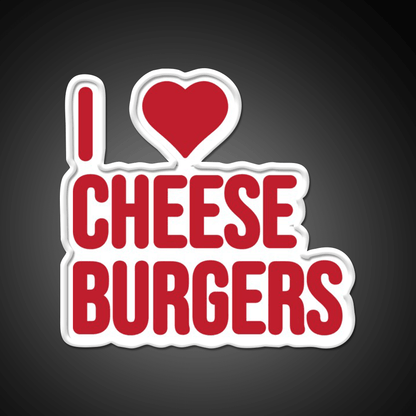 I Love Cheeseburgers Fast Food Led Neon Sign For Burger Place Rgb Color - Shineneon
