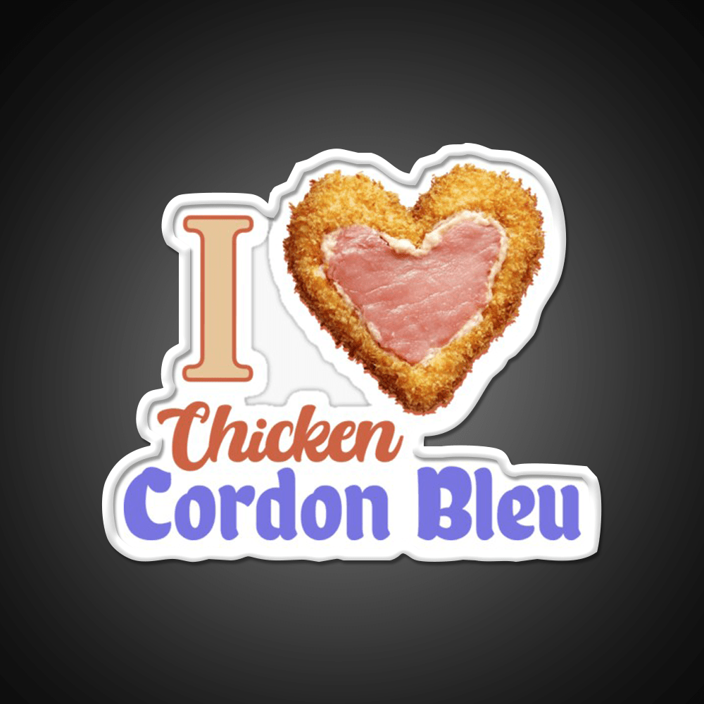 I Love Chicken Cordon Bleu Fast Food Led Neon Sign For Burger Place Rgb Color - Shineneon