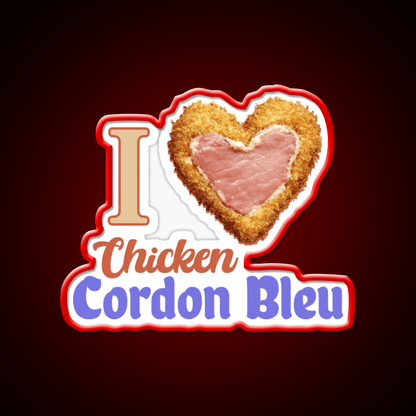 I Love Chicken Cordon Bleu Fast Food Led Neon Sign For Burger Place Rgb Color - Shineneon