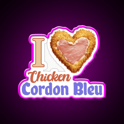 I Love Chicken Cordon Bleu Snack Food Led Neon Sign Rgb Color - Shineneon