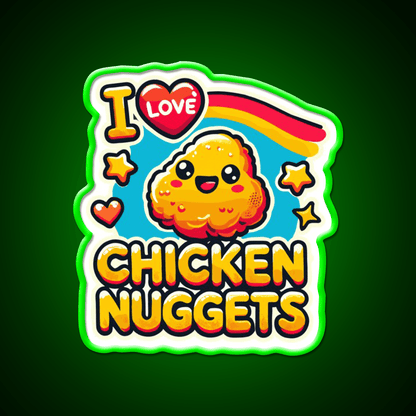 I Love Chicken Nuggets Foodie Snack Food Led Neon Sign Rgb Color - Shineneon