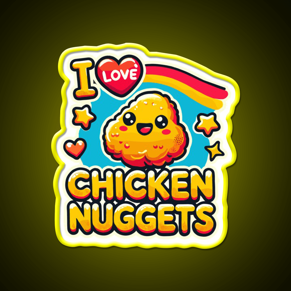 I Love Chicken Nuggets Foodie Snack Food Led Neon Sign Rgb Color - Shineneon