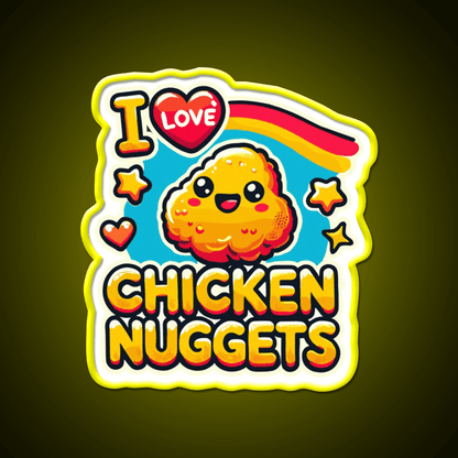 I Love Chicken Nuggets Foodie Snack Food Led Neon Sign Rgb Color - Shineneon