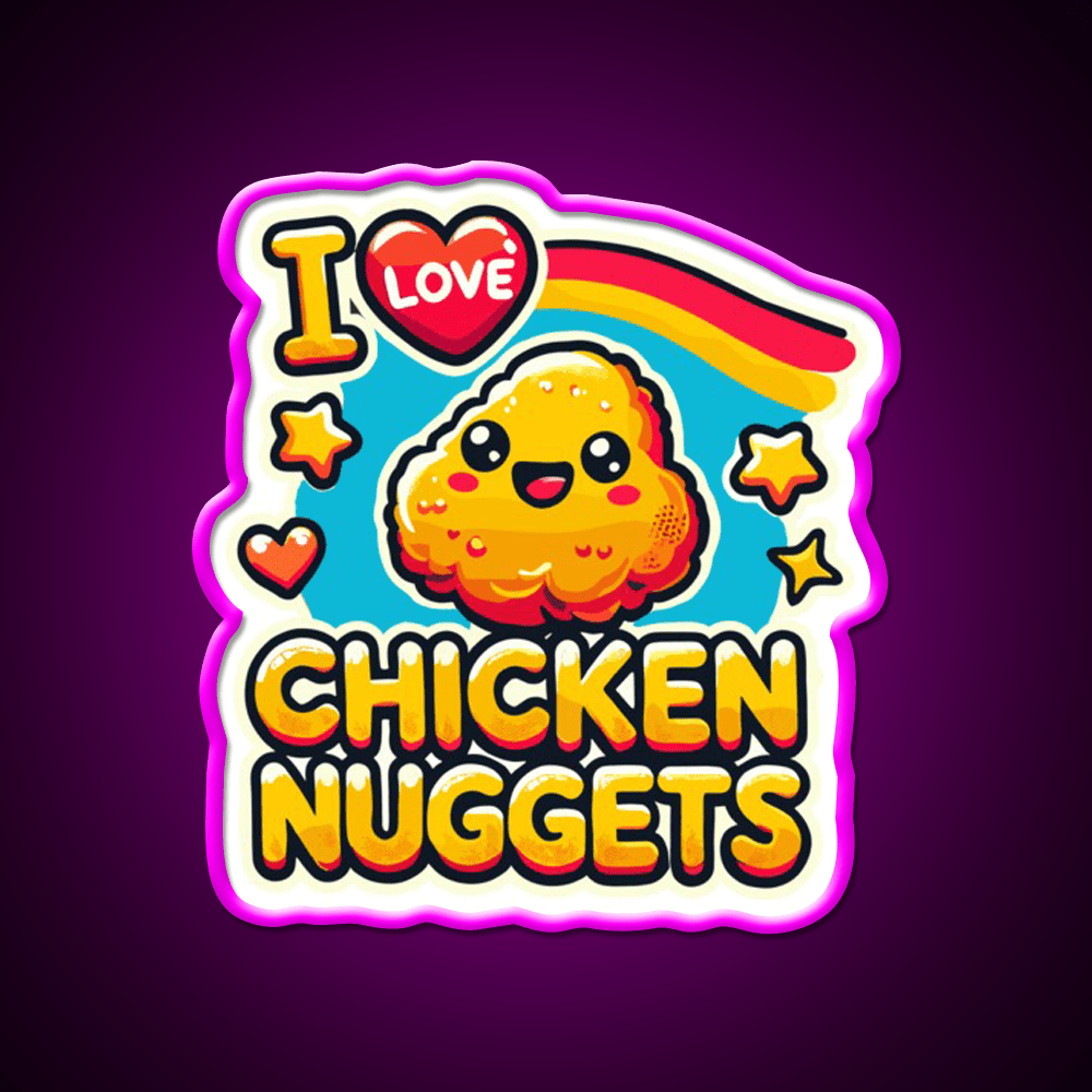 I Love Chicken Nuggets Foodie Snack Food Led Neon Sign Rgb Color - Shineneon