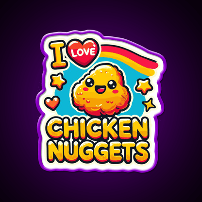 I Love Chicken Nuggets Foodie Snack Food Led Neon Sign Rgb Color - Shineneon