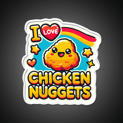 I Love Chicken Nuggets Foodie Snack Food Led Neon Sign Rgb Color - Shineneon