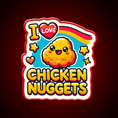 I Love Chicken Nuggets Foodie Snack Food Led Neon Sign Rgb Color - Shineneon