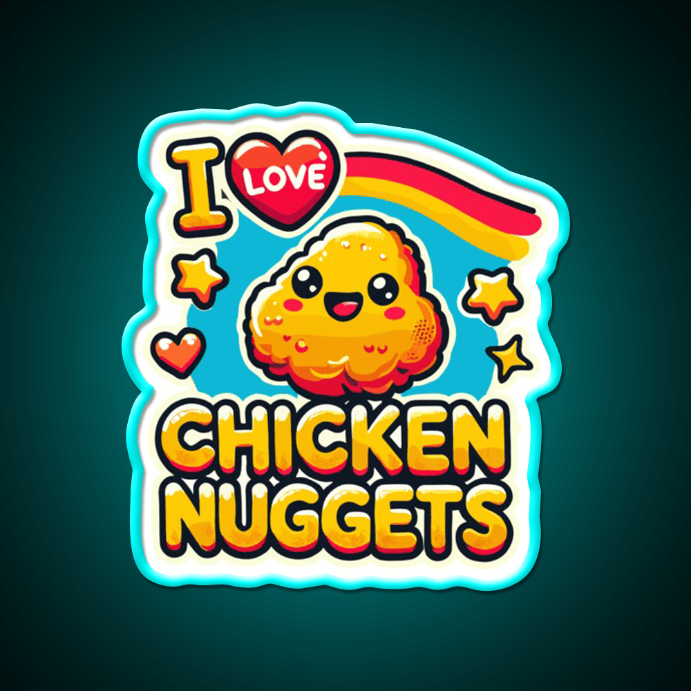 I Love Chicken Nuggets Foodie Snack Food Led Neon Sign Rgb Color - Shineneon