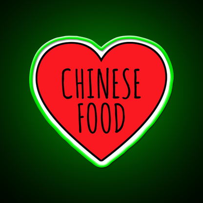 I Love Chinese Food Heart Led Neon Sign Chinese Food Rgb Color