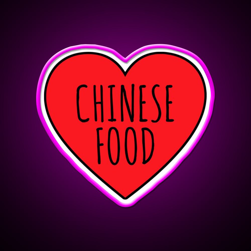 I Love Chinese Food Heart Led Neon Sign Chinese Food Rgb Color