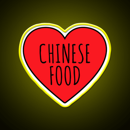I Love Chinese Food Heart Led Neon Sign Chinese Food Rgb Color - Shineneon