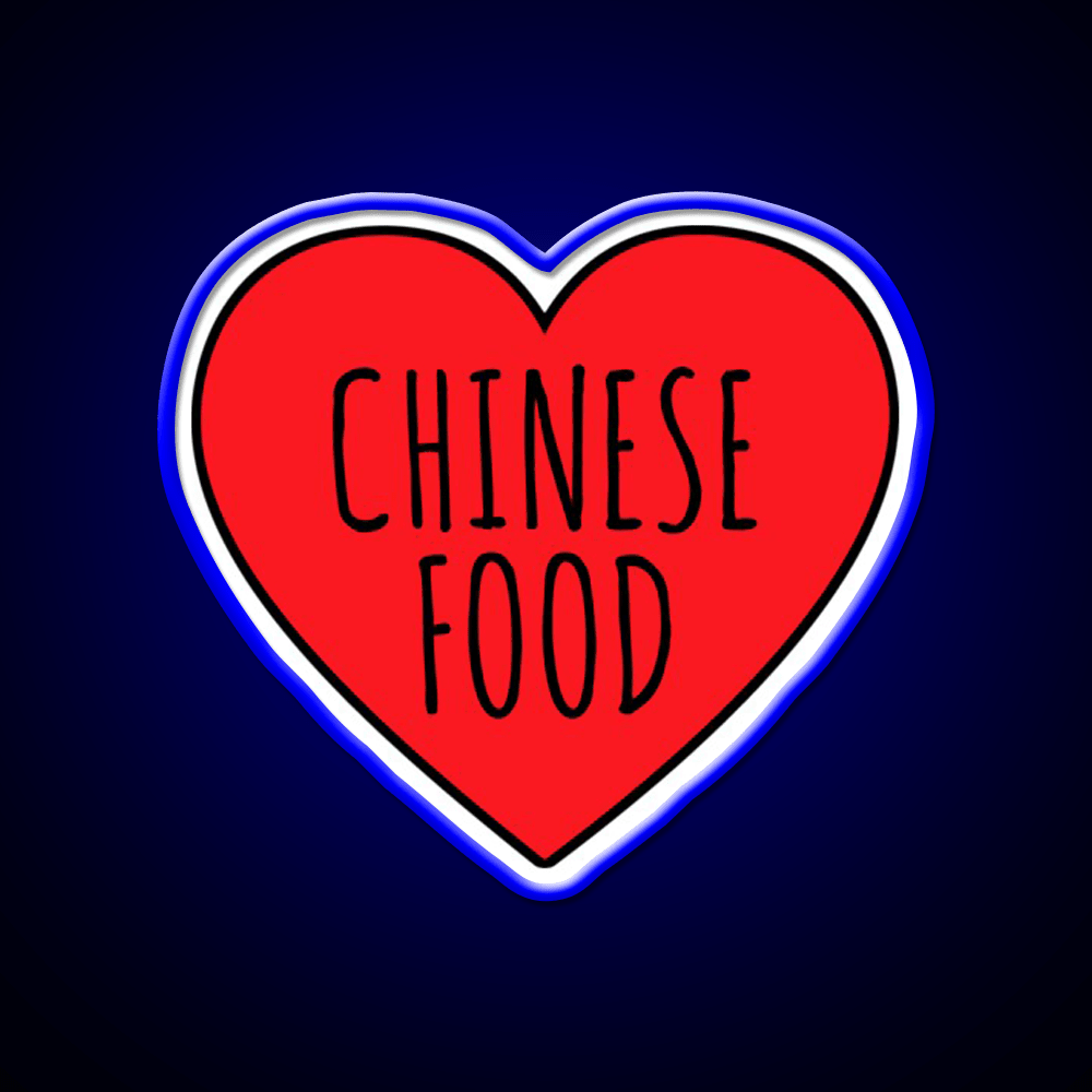 I Love Chinese Food Heart Led Neon Sign Chinese Food Rgb Color - Shineneon