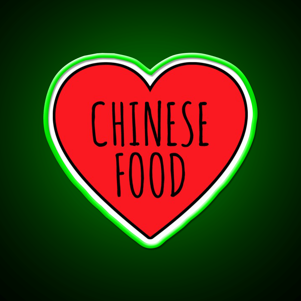 I Love Chinese Food Heart Led Neon Sign Chinese Food Rgb Color - Shineneon