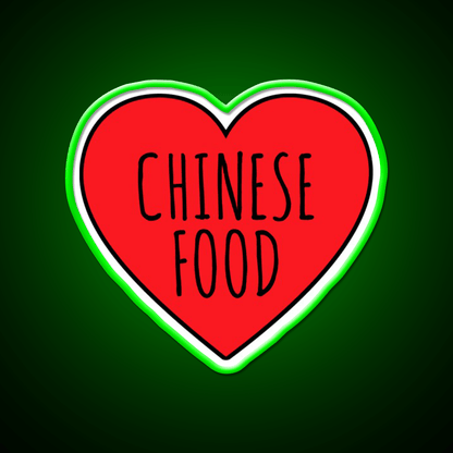 I Love Chinese Food Heart Led Neon Sign Chinese Food Rgb Color - Shineneon