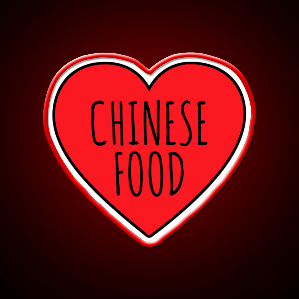 I Love Chinese Food Heart Led Neon Sign Chinese Food Rgb Color - Shineneon