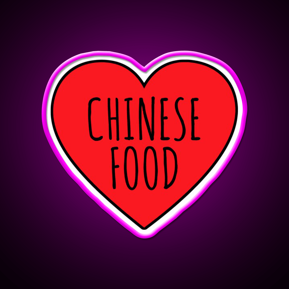 I Love Chinese Food Heart Led Neon Sign Chinese Food Rgb Color - Shineneon