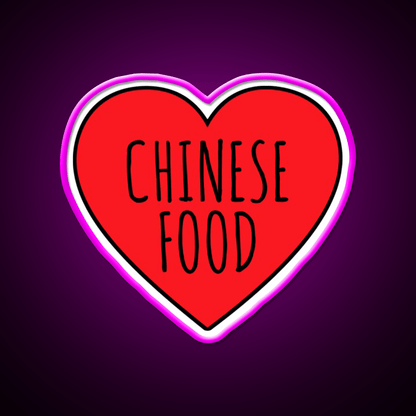 I Love Chinese Food Heart Led Neon Sign Chinese Food Rgb Color - Shineneon
