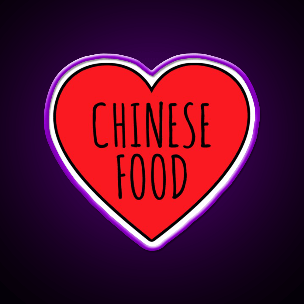 I Love Chinese Food Heart Led Neon Sign Chinese Food Rgb Color - Shineneon