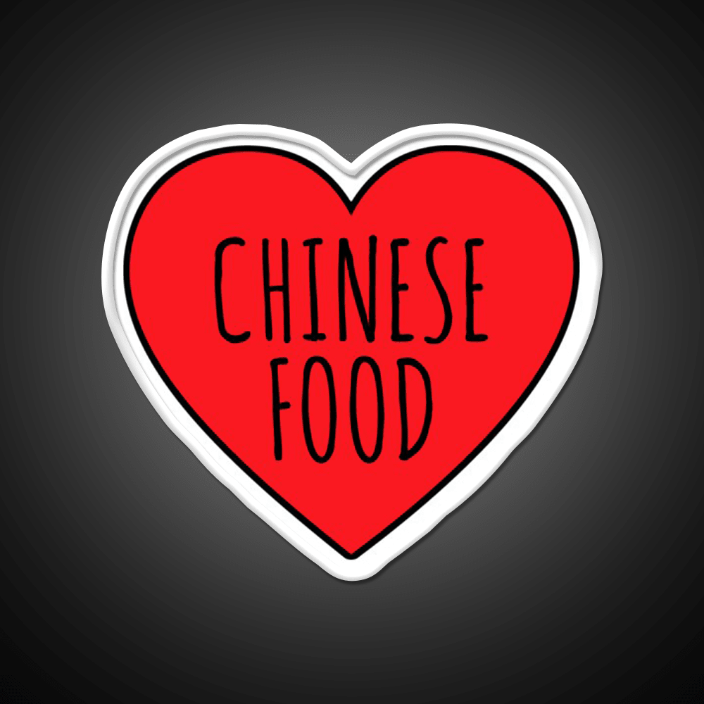 I Love Chinese Food Heart Led Neon Sign Chinese Food Rgb Color - Shineneon