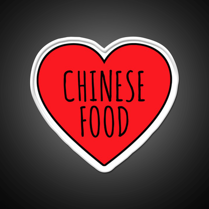 I Love Chinese Food Heart Led Neon Sign Chinese Food Rgb Color - Shineneon
