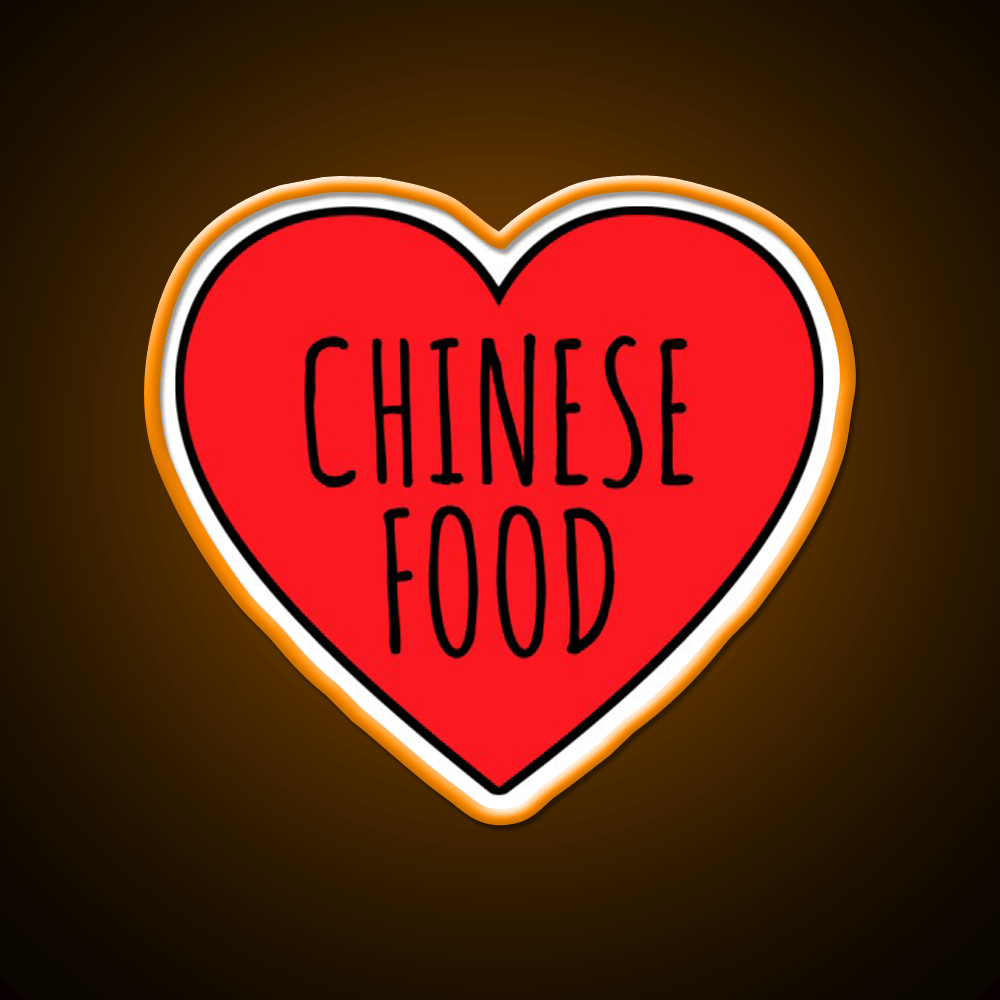 I Love Chinese Food Heart Led Neon Sign Chinese Food Rgb Color - Shineneon
