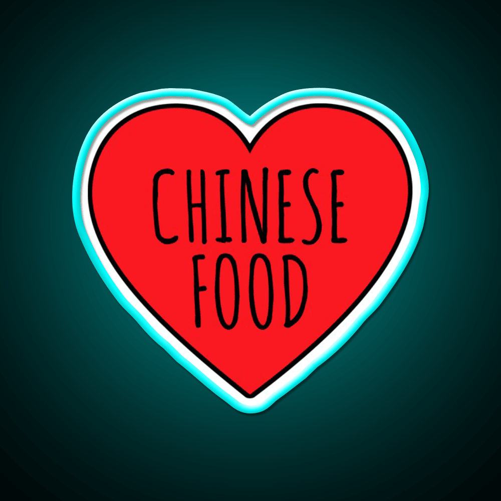 I Love Chinese Food Heart Led Neon Sign Chinese Food Rgb Color - Shineneon