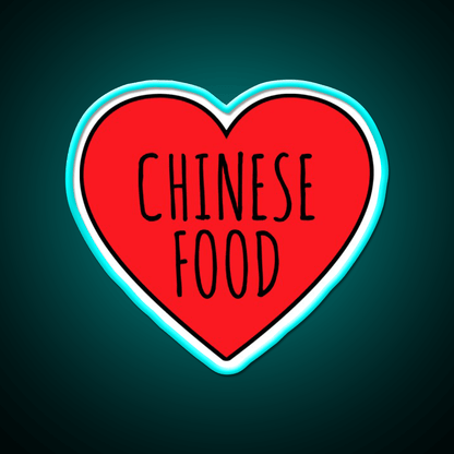 I Love Chinese Food Heart Led Neon Sign Chinese Food Rgb Color - Shineneon