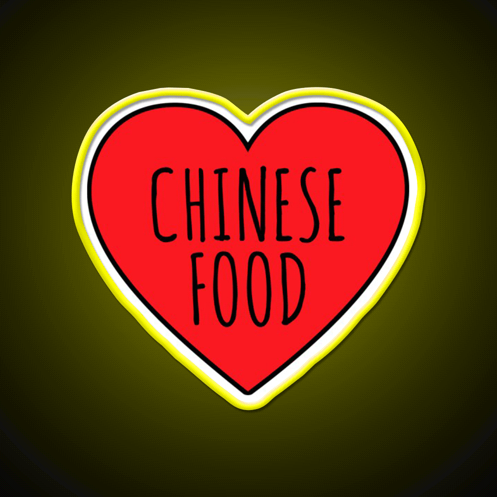I Love Chinese Food Heart Led Neon Sign Chinese Food Rgb Color