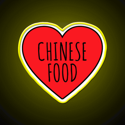 I Love Chinese Food Heart Led Neon Sign Chinese Food Rgb Color