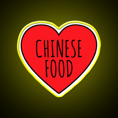 I Love Chinese Food Heart Led Neon Sign Chinese Food Rgb Color